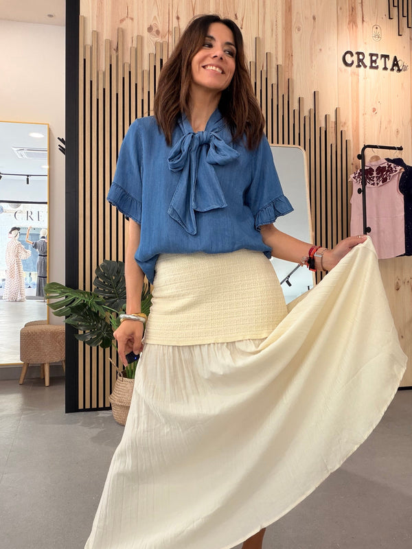 Blusa Denim Lazo
