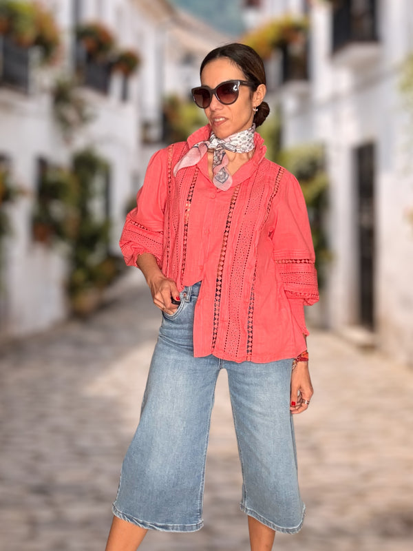 Camisa Helena coral