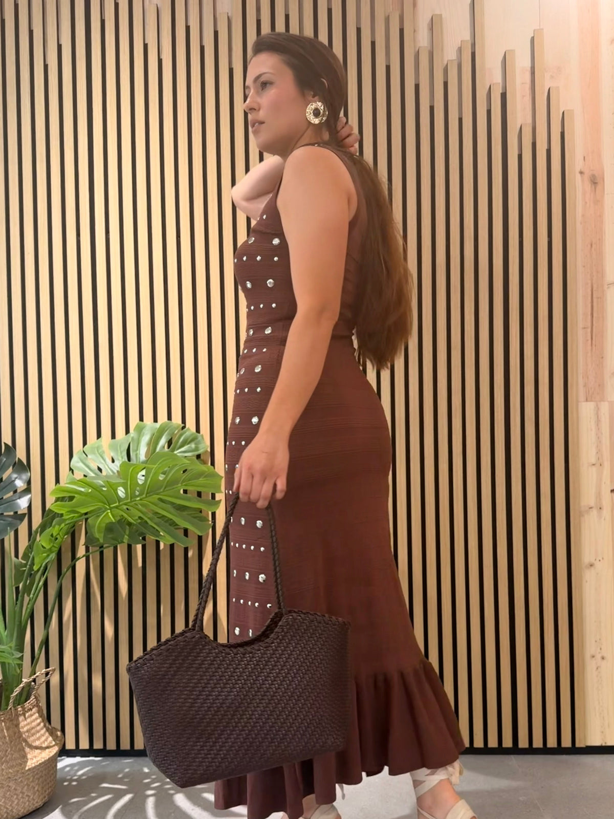 Vestido Moca Tachas