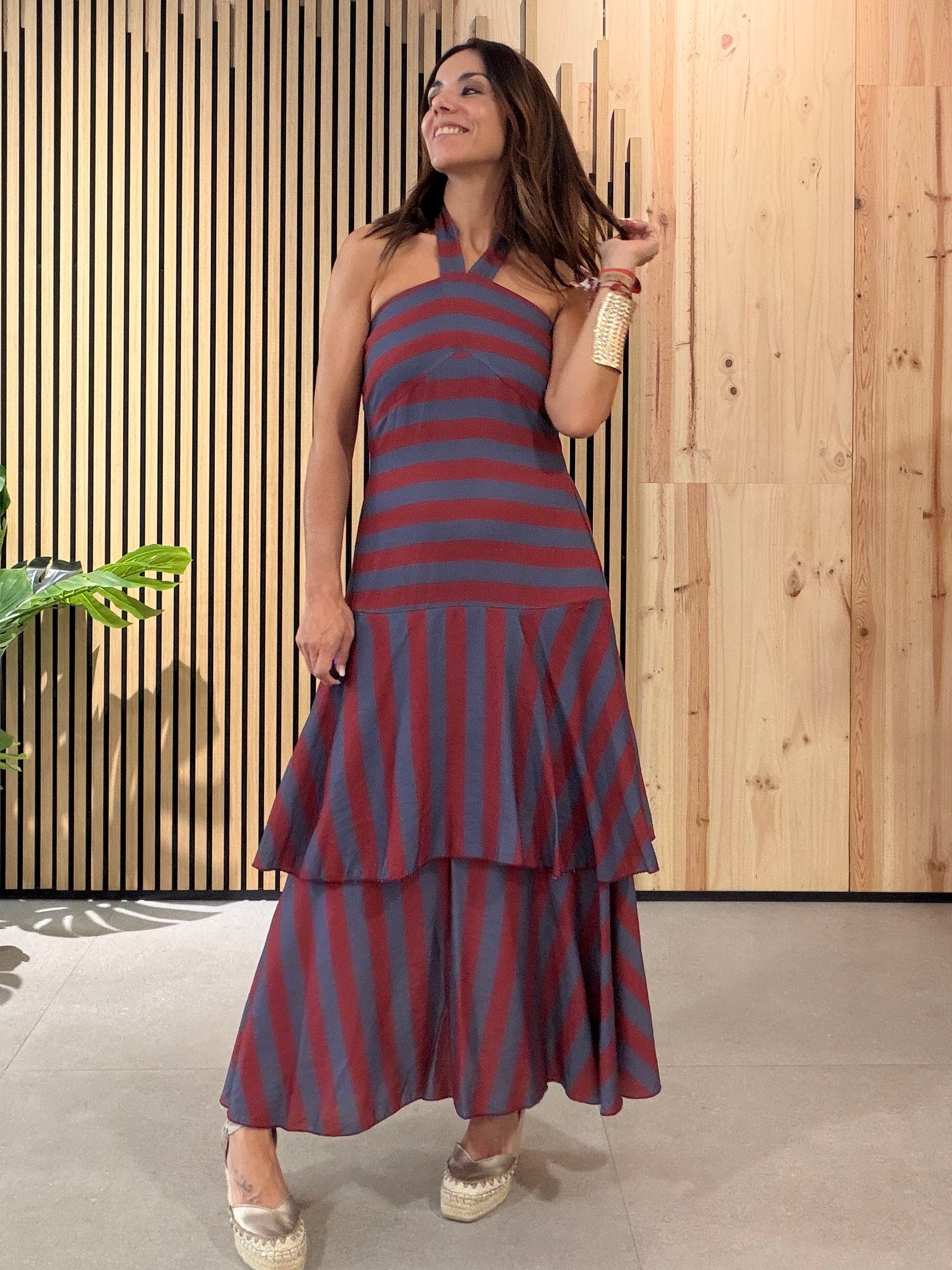 Vestido HALTER Burgundy