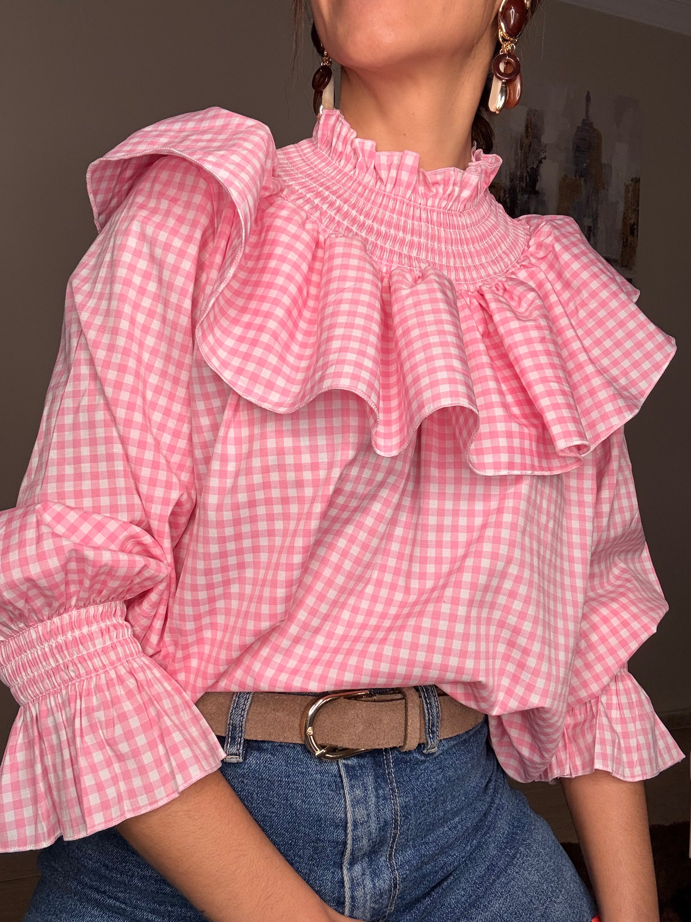 Blusa Vichy Volante (varios colores)
