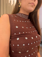 Vestido Moca Tachas