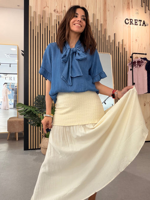 Blusa Denim Lazo