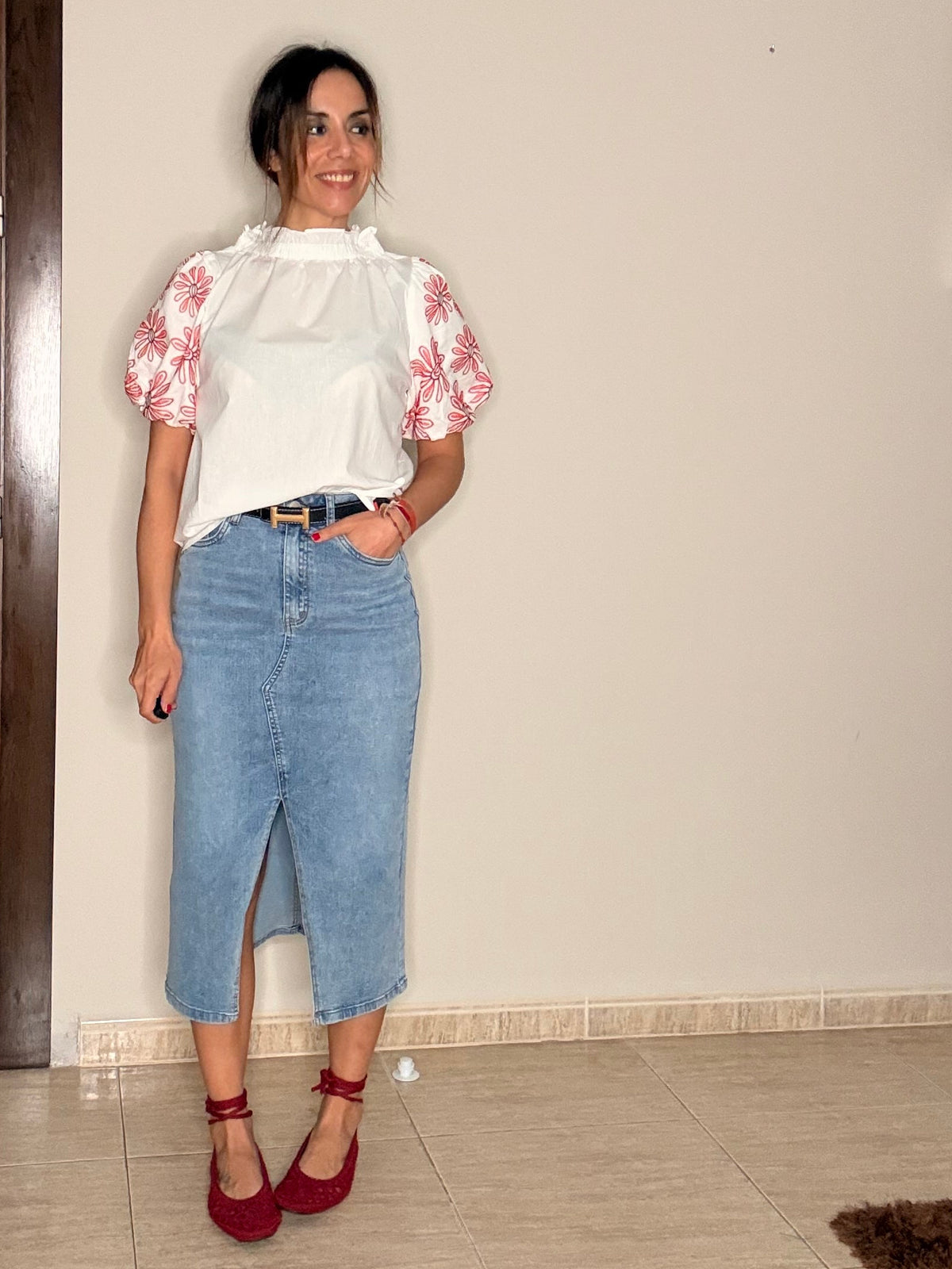 Falda Midi Denim