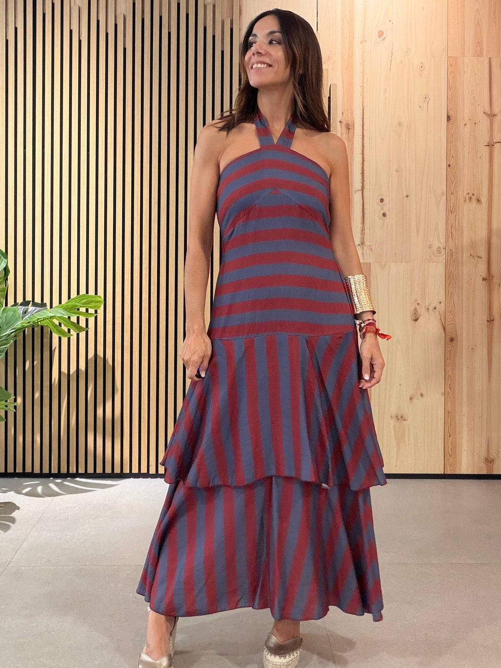 Vestido HALTER Burgundy