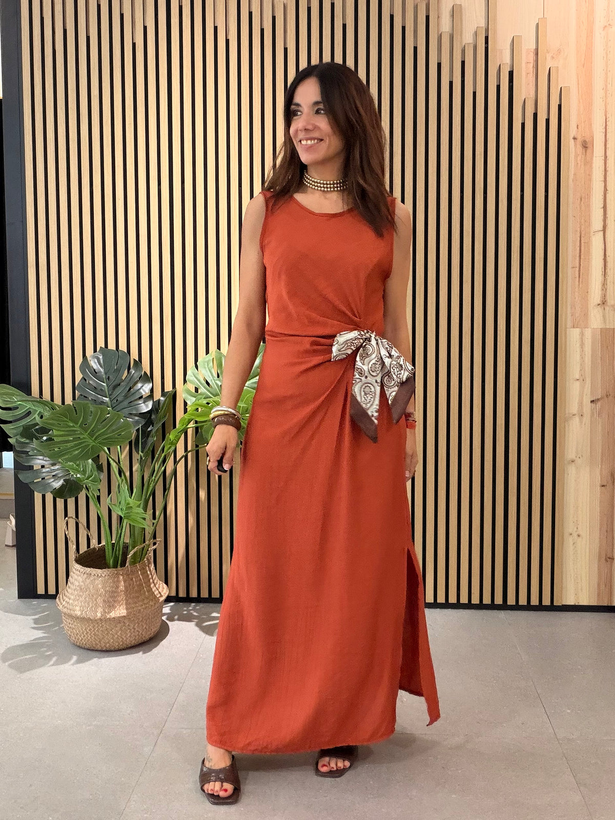 Vestido Terracota Chic