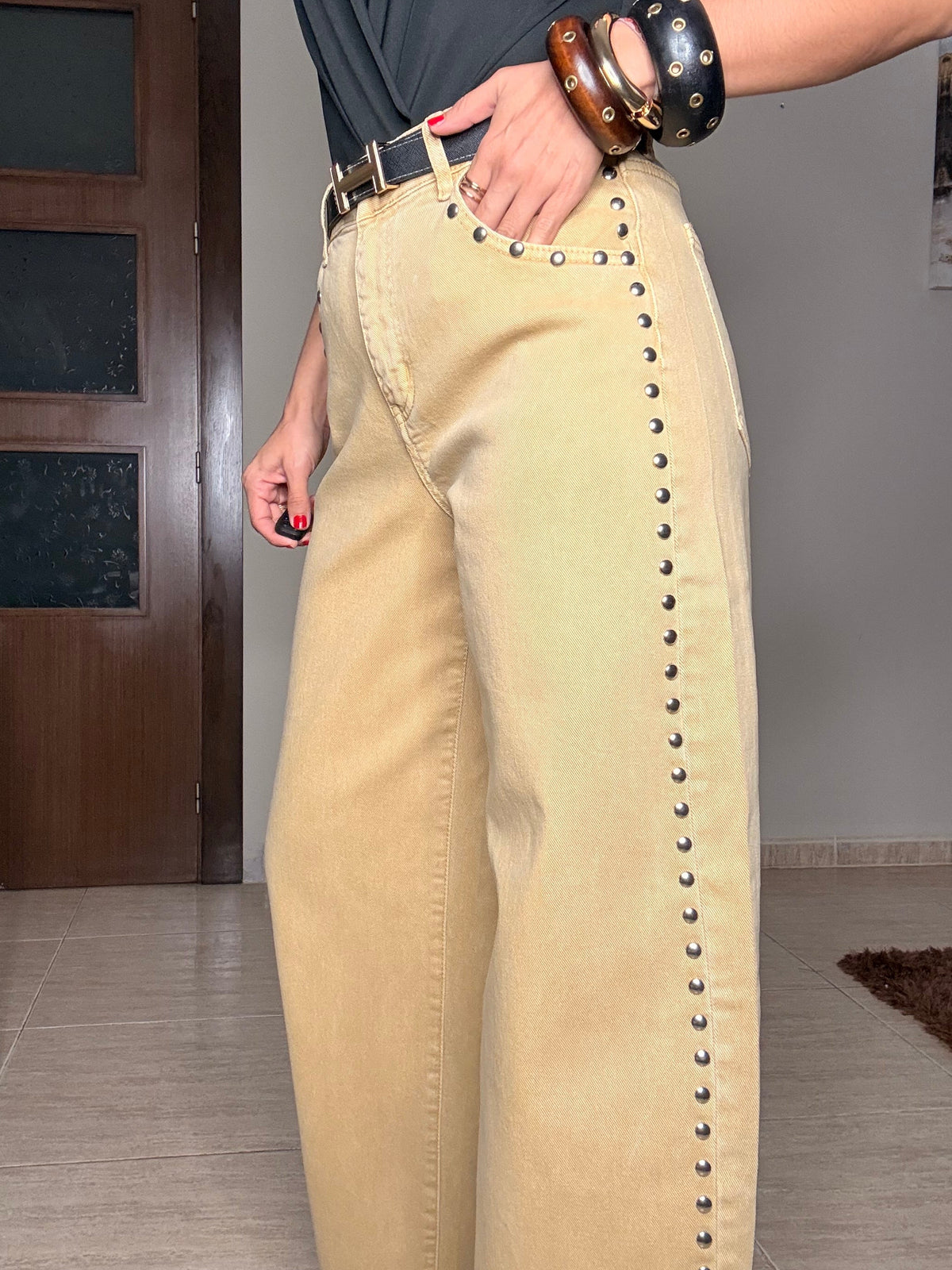 Jeans Barrel Tachas