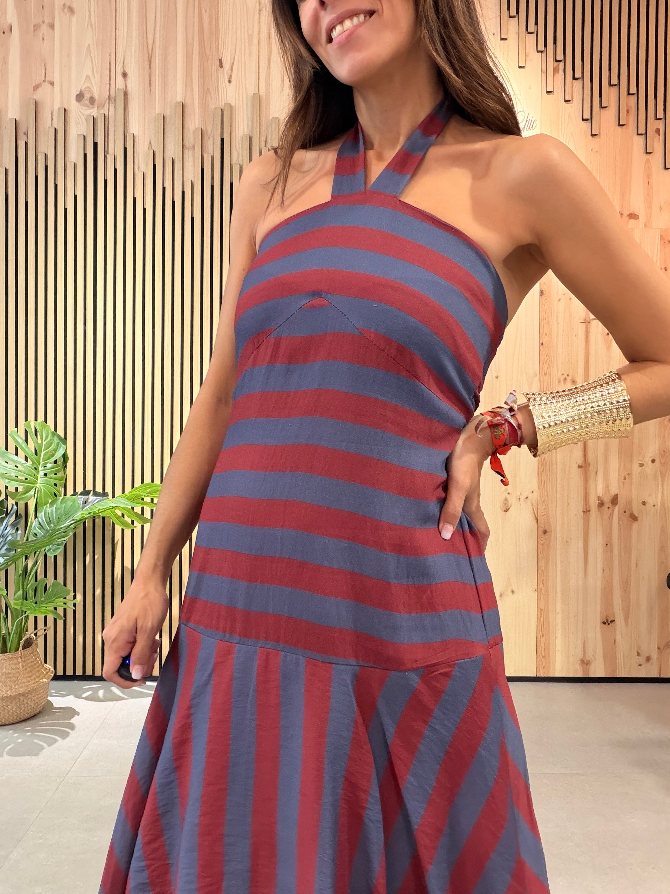 Vestido HALTER Burgundy