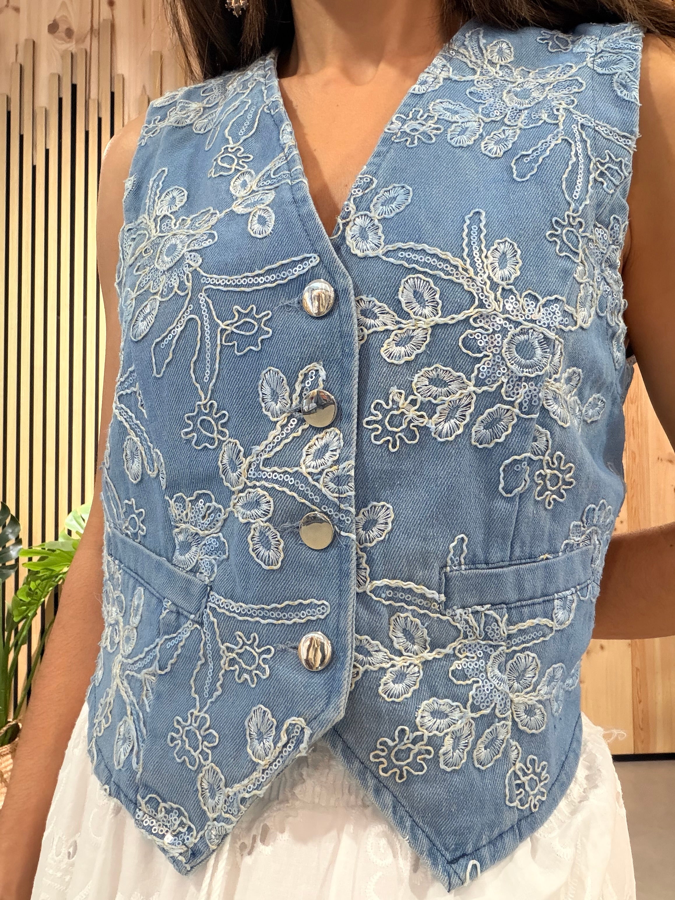Chaleco Jardín Bleu
