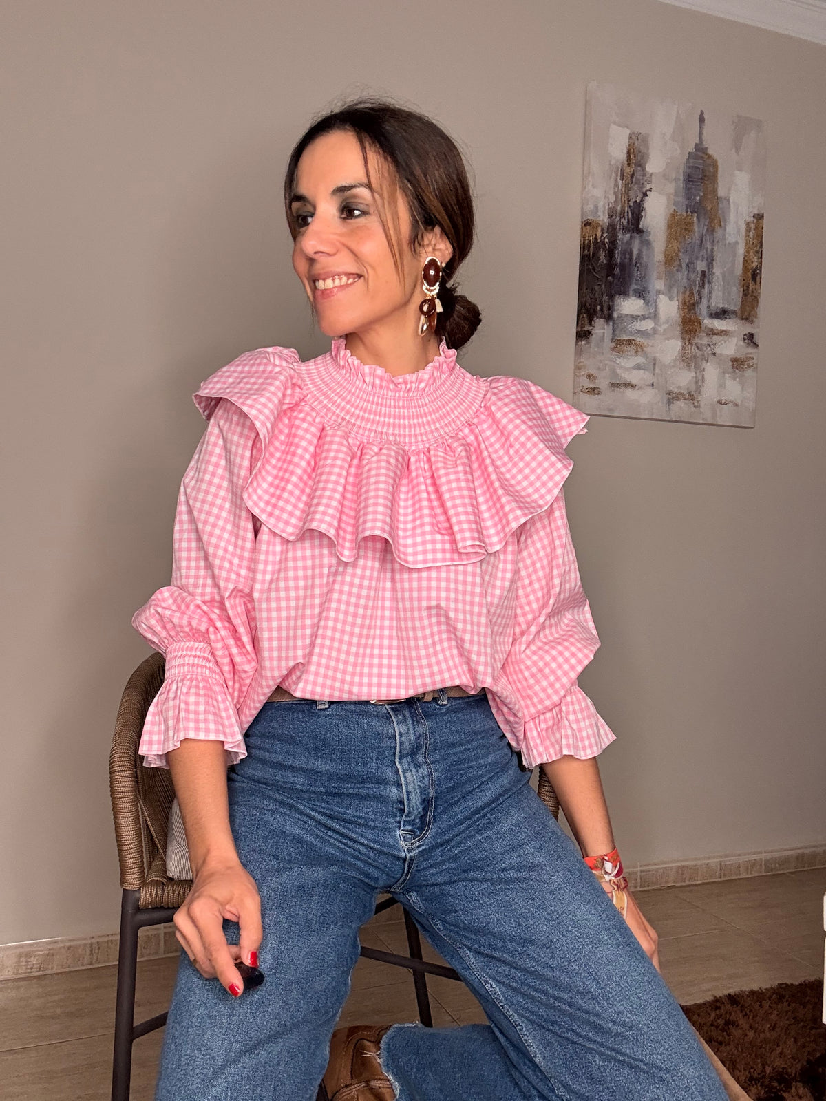 Blusa Vichy Volante (varios colores)