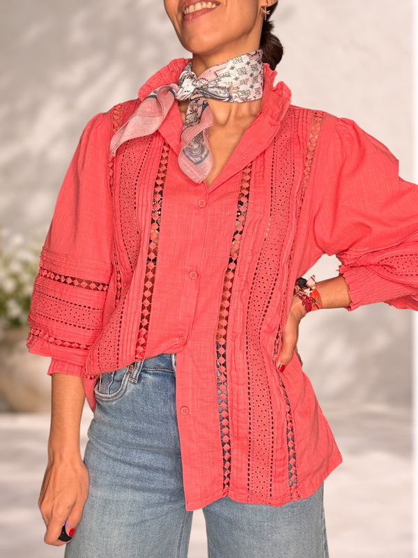 Camisa Helena coral
